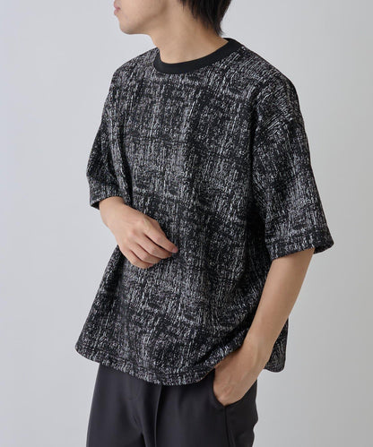 蓬鬆提花短袖T恤