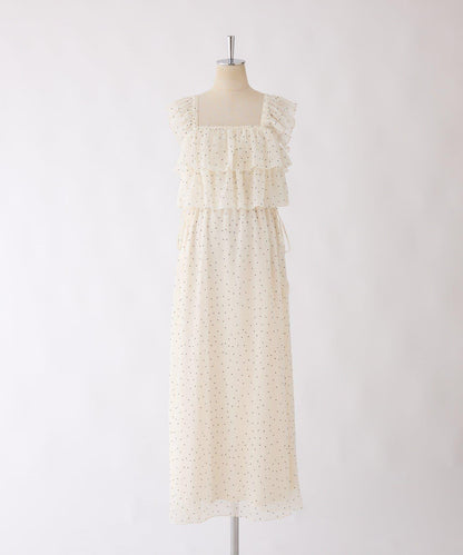 【可以成為天使！？】側邊蝴蝶結荷葉邊吊帶連衣裙