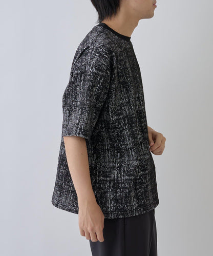 蓬鬆提花短袖T恤