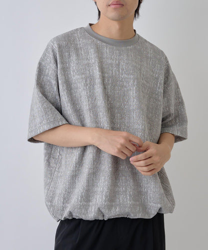 蓬鬆提花短袖T恤