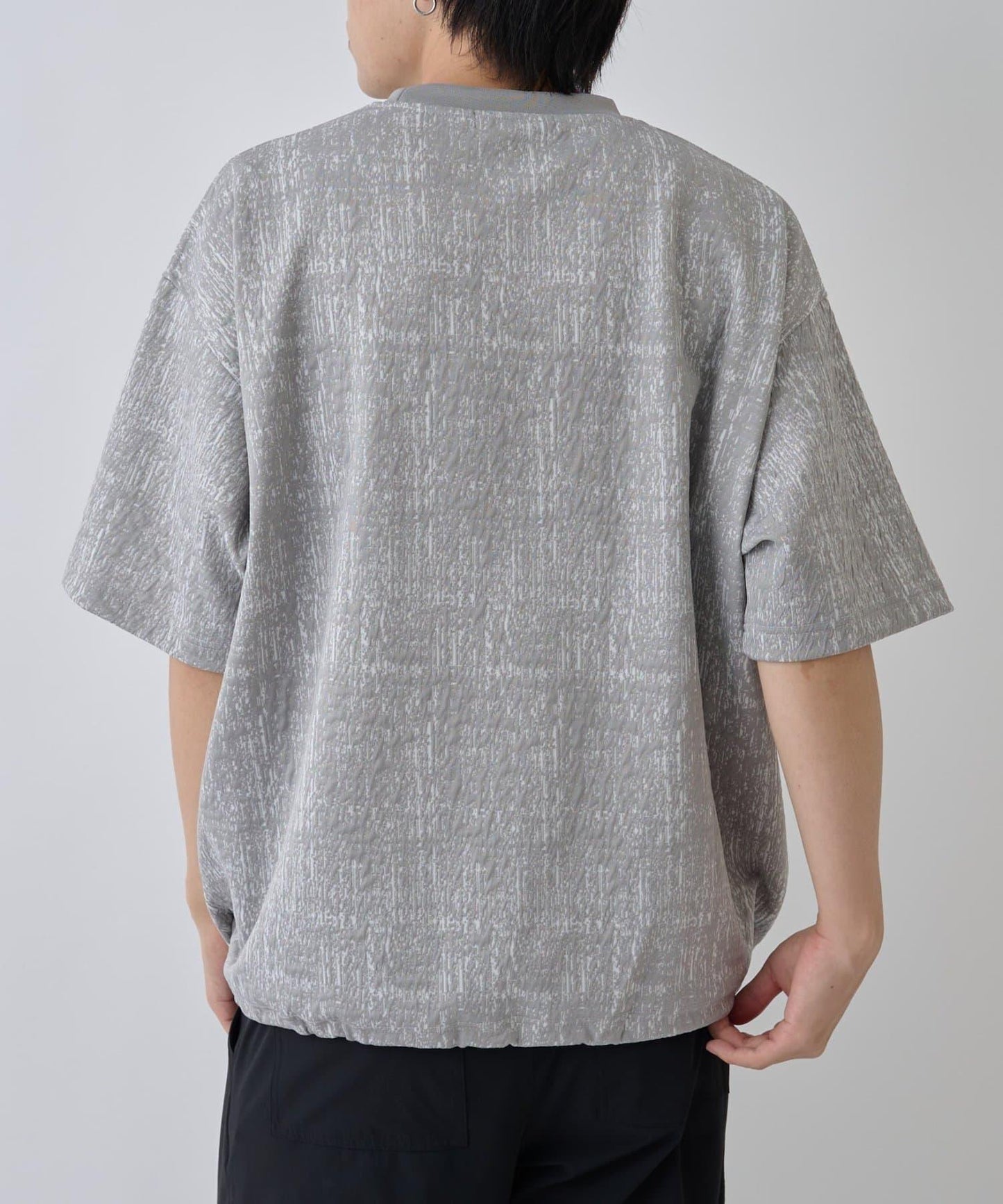 蓬鬆提花短袖T恤