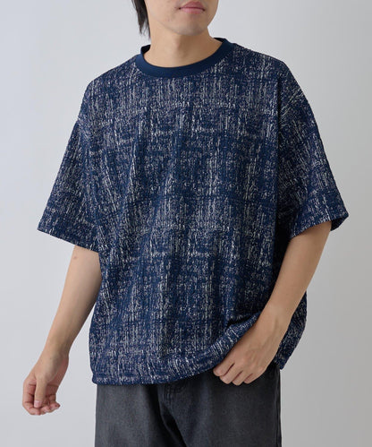 蓬鬆提花短袖T恤