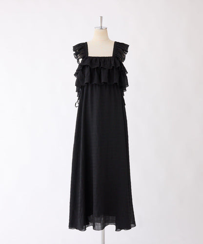 【可以成為天使！？】側邊蝴蝶結荷葉邊吊帶連衣裙