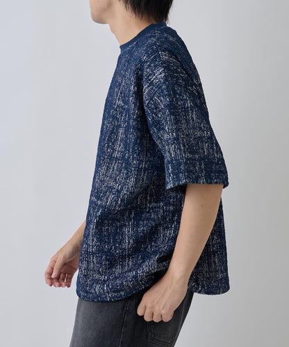 蓬鬆提花短袖T恤