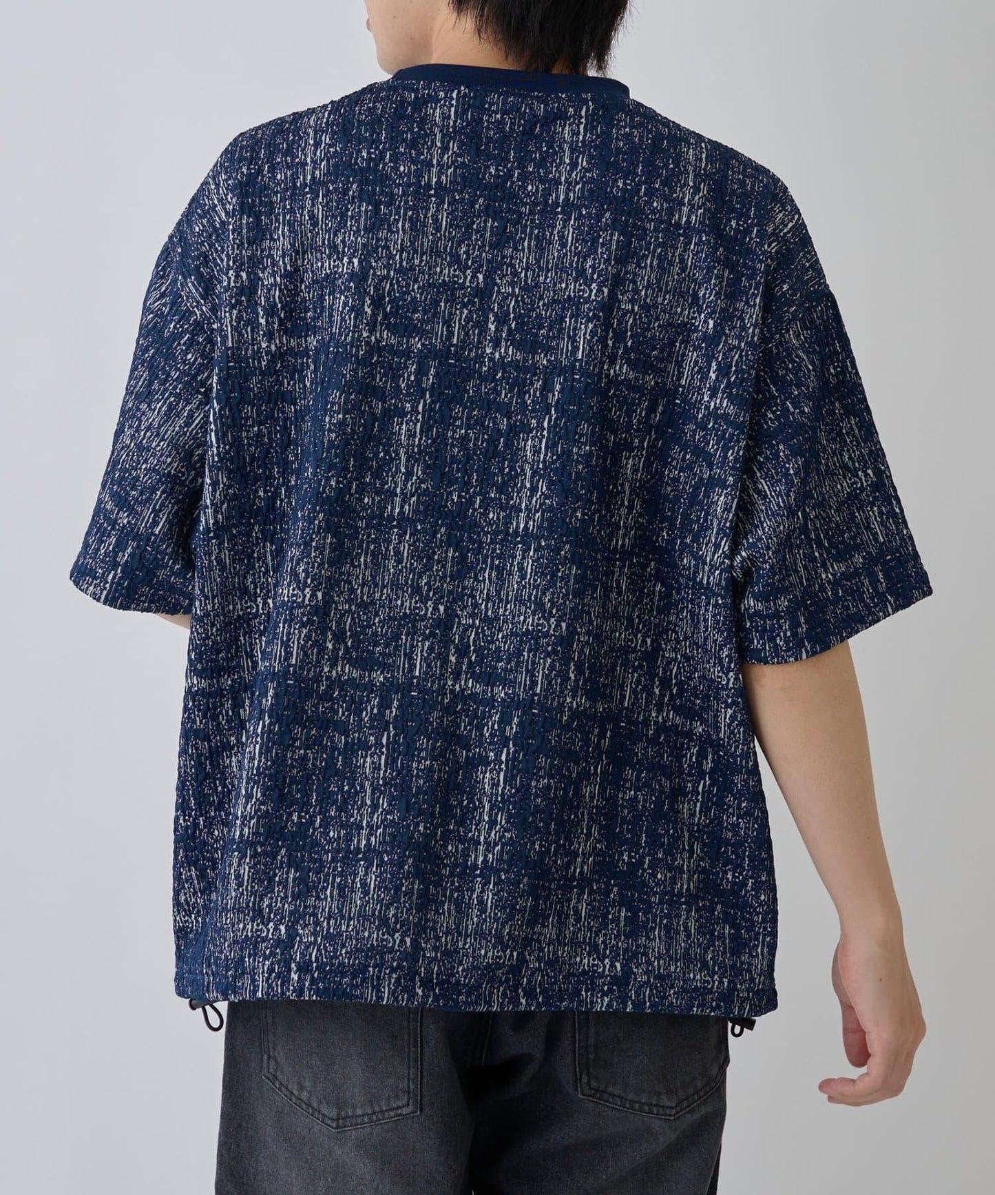 蓬鬆提花短袖T恤