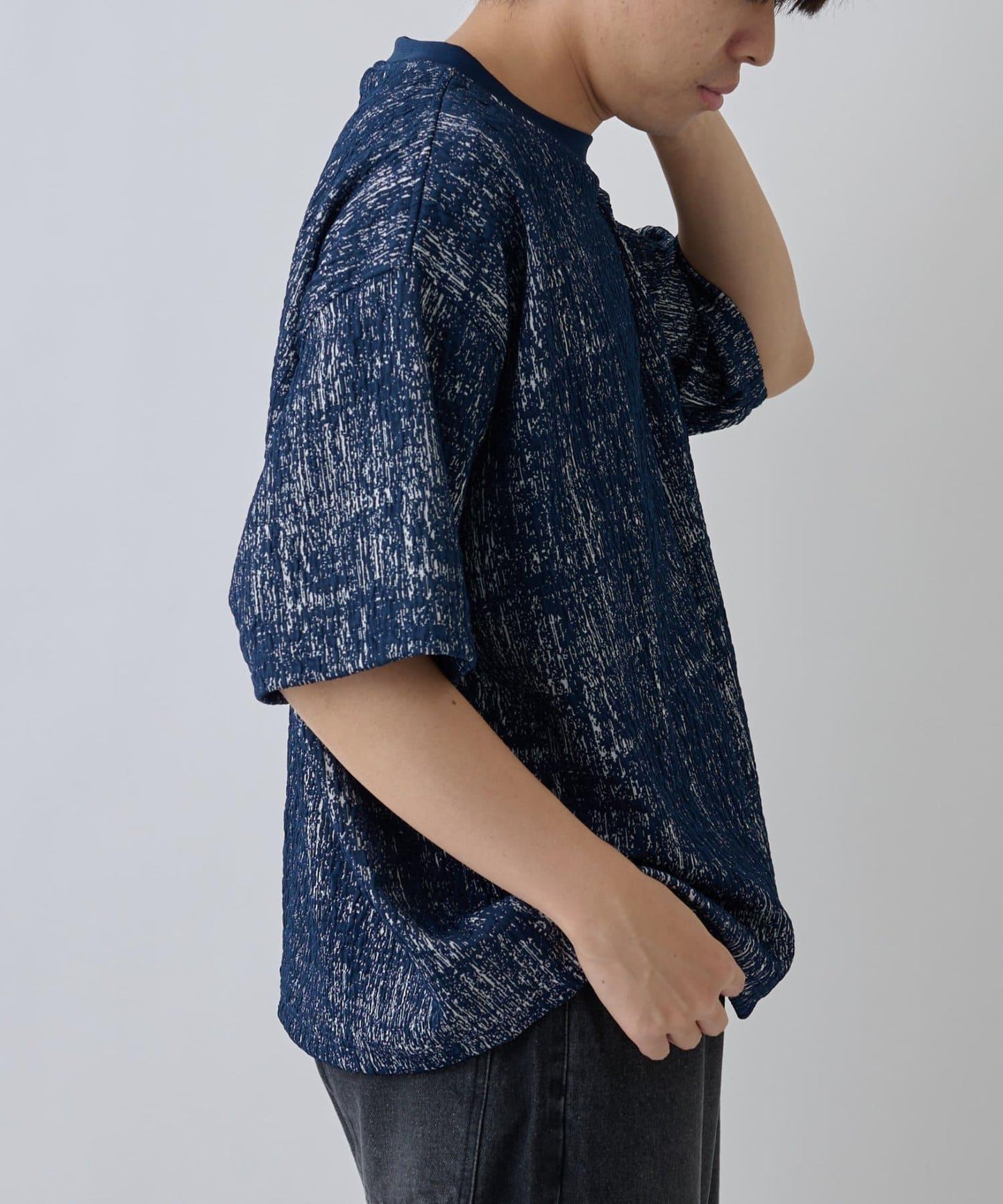 蓬鬆提花短袖T恤