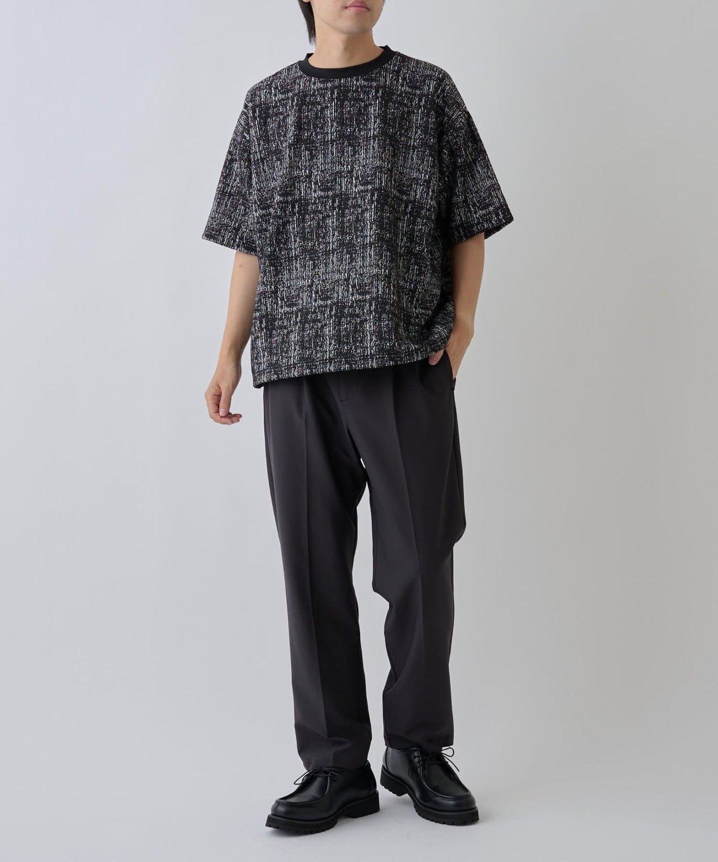 蓬鬆提花短袖T恤