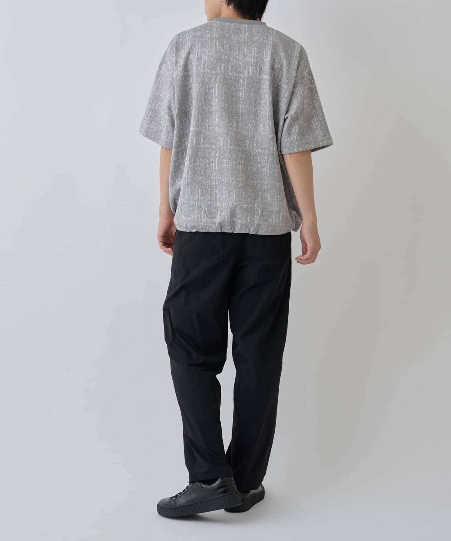 蓬鬆提花短袖T恤