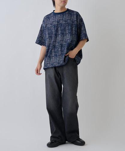 蓬鬆提花短袖T恤