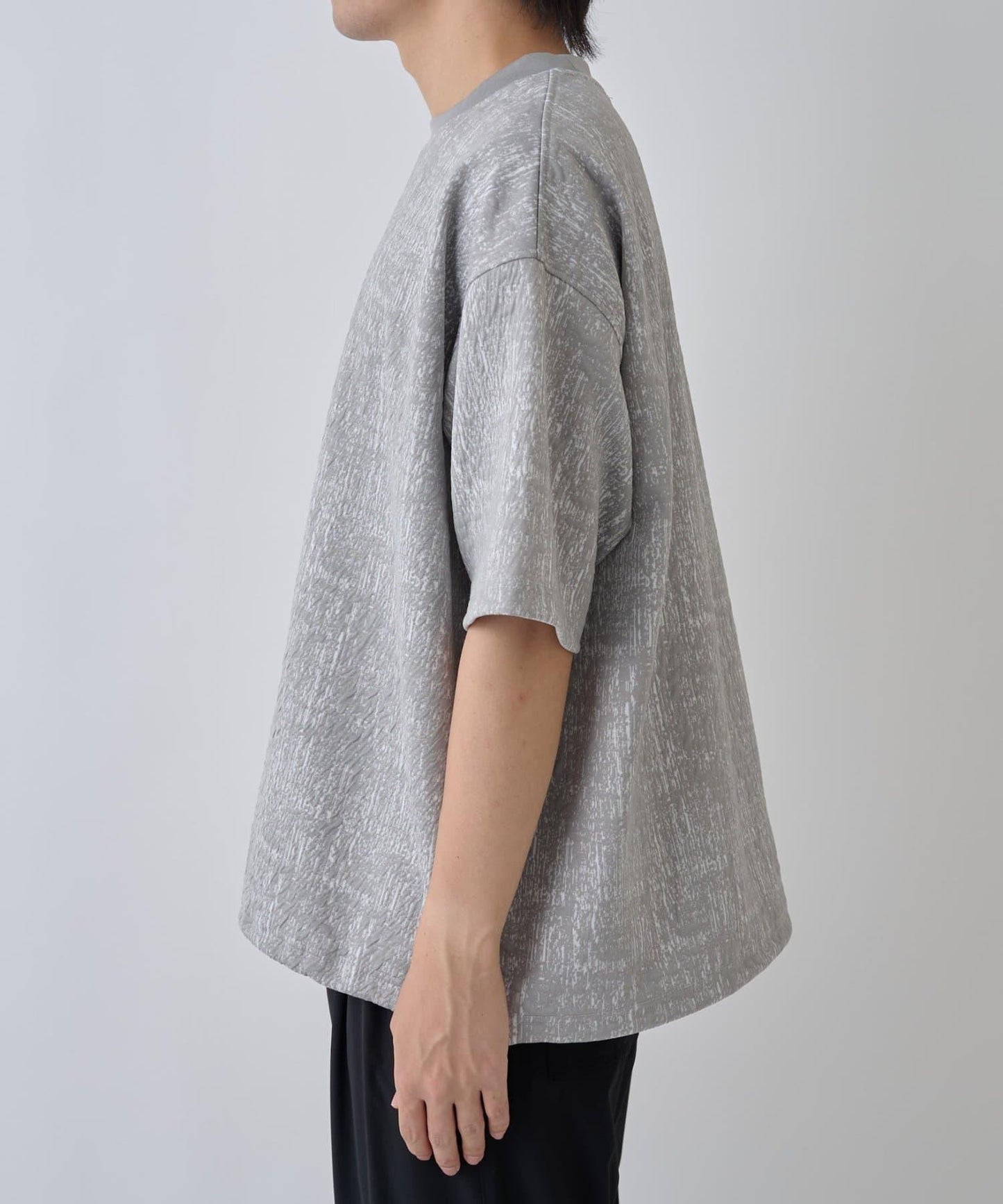 蓬鬆提花短袖T恤