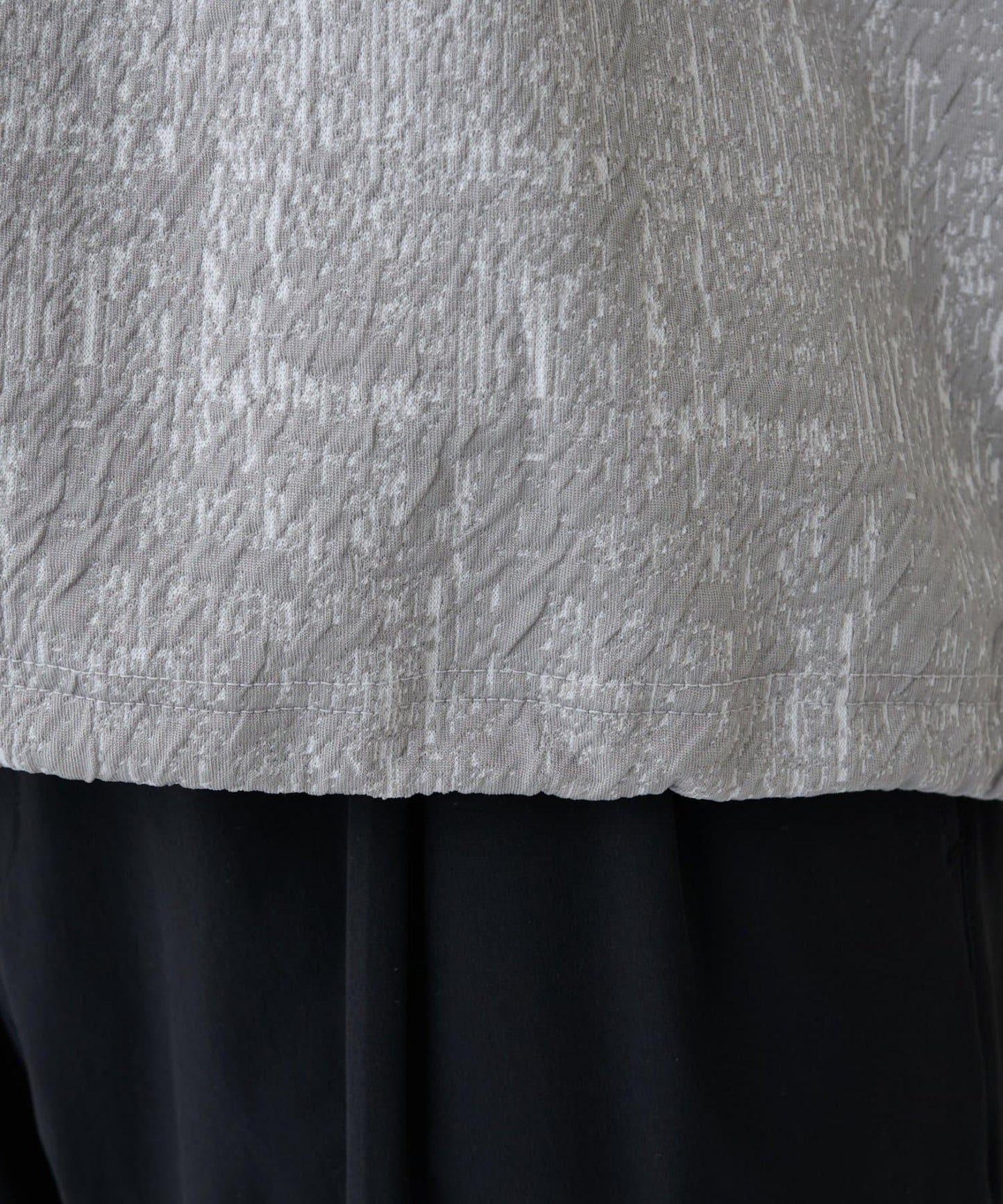 蓬鬆提花短袖T恤