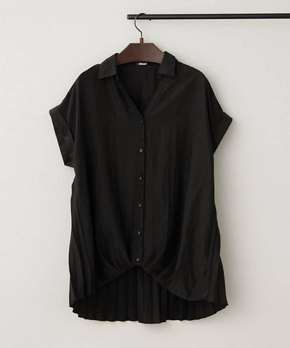 後背褶領口襯衫女裝