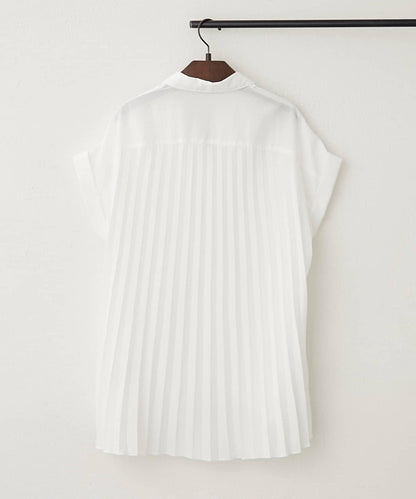 後背褶領口襯衫女裝