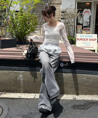 蕾絲蓬蓬袖上衣