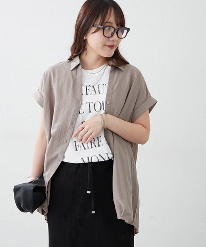 後背褶領口襯衫女裝