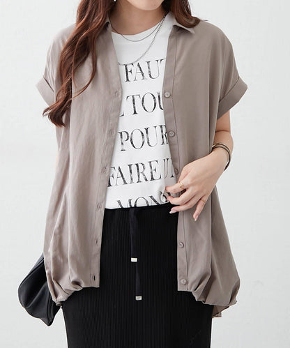 後背褶領口襯衫女裝