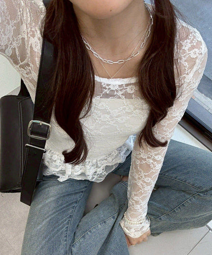 蕾絲蓬蓬袖上衣