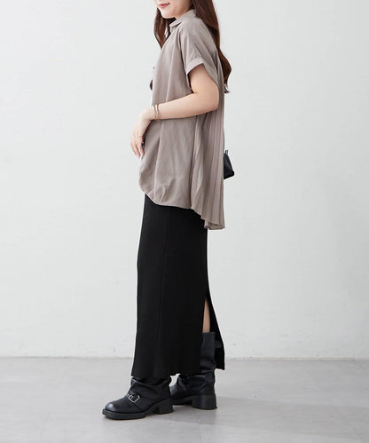 後背褶領口襯衫女裝