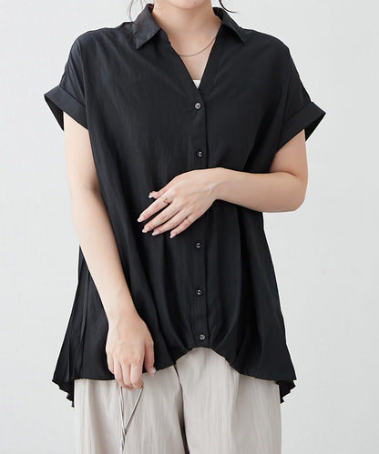 後背褶領口襯衫女裝