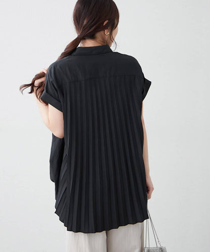 後背褶領口襯衫女裝