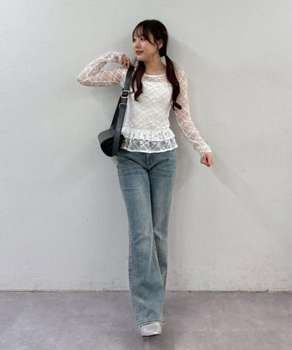 蕾絲蓬蓬袖上衣