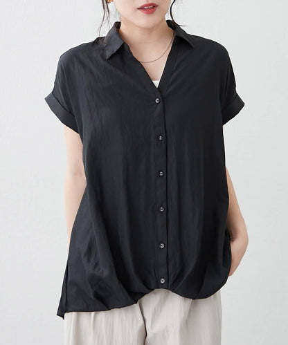 後背褶領口襯衫女裝