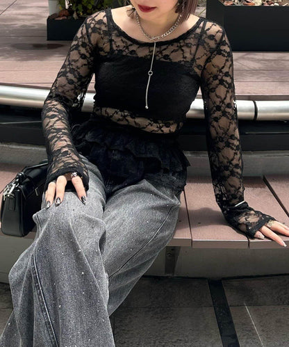 蕾絲蓬蓬袖上衣