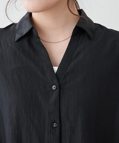 後背褶領口襯衫女裝