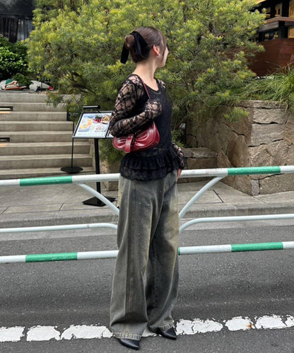 蕾絲蓬蓬袖上衣