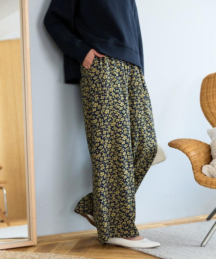 印度 花卉印花 休閒褲