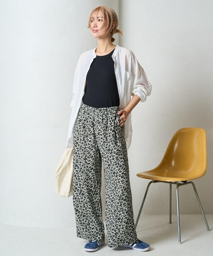 印度 花卉印花 休閒褲