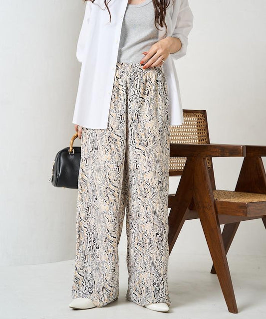 波紋圖案休閒褲