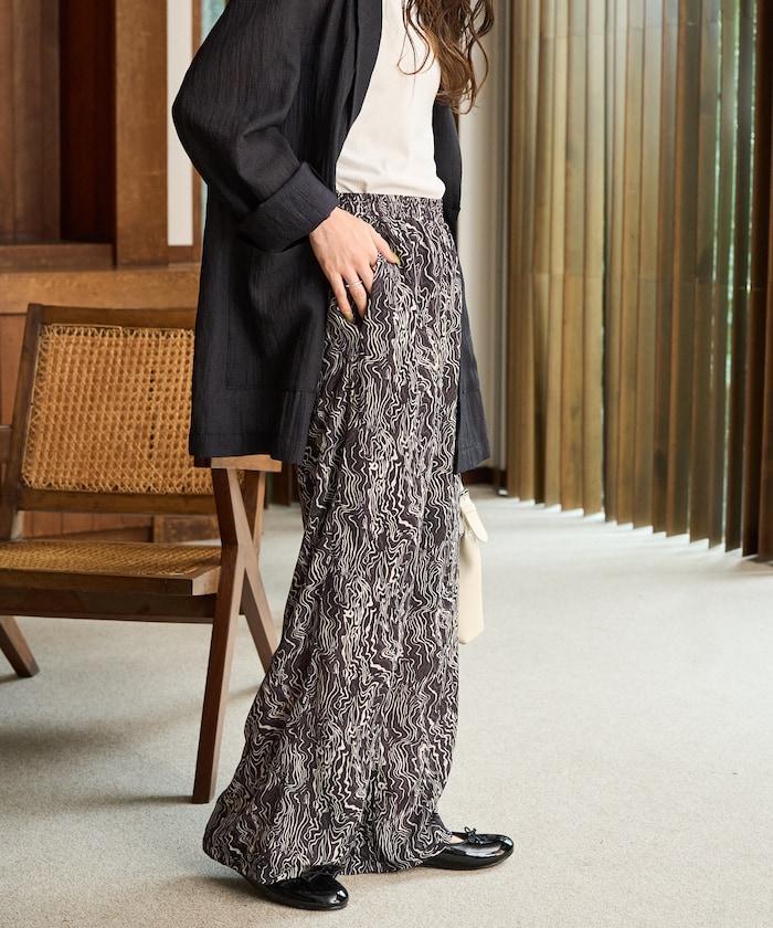 波紋圖案休閒褲