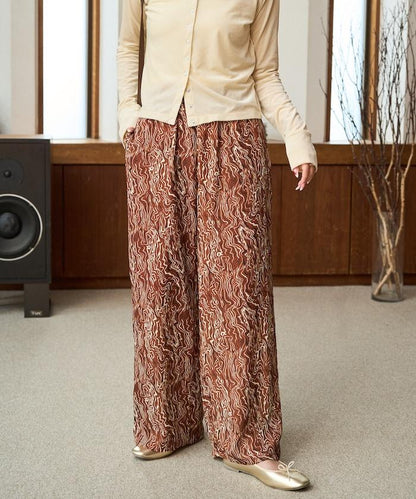 波紋圖案休閒褲