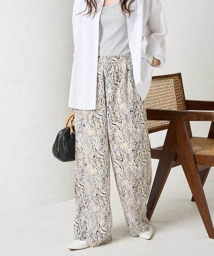 波紋圖案休閒褲