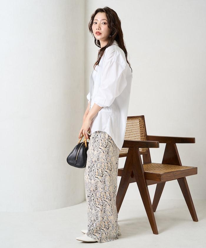 波紋圖案休閒褲