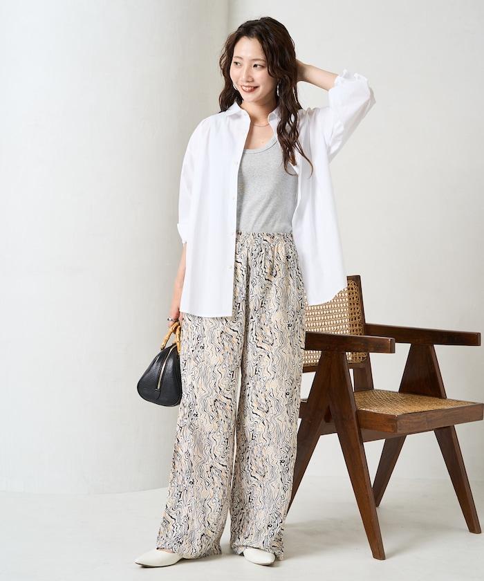 波紋圖案休閒褲