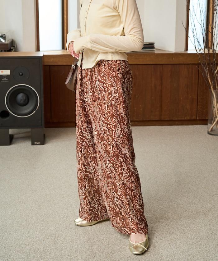 波紋圖案休閒褲