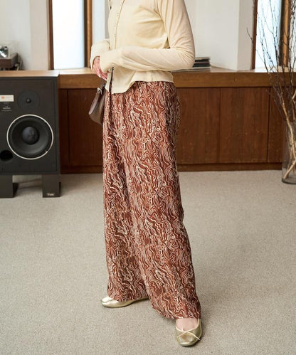 波紋圖案休閒褲