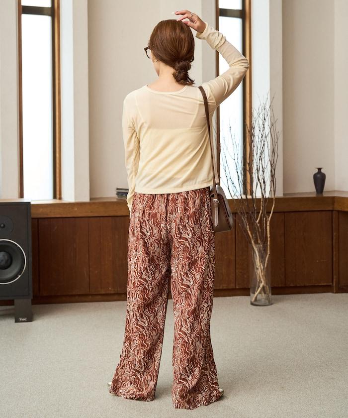 波紋圖案休閒褲