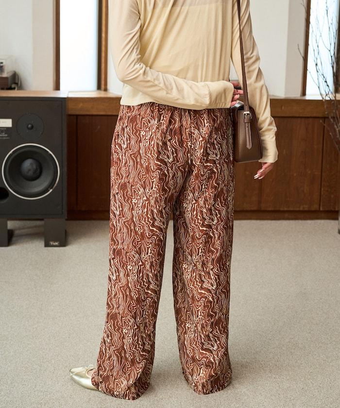 波紋圖案休閒褲