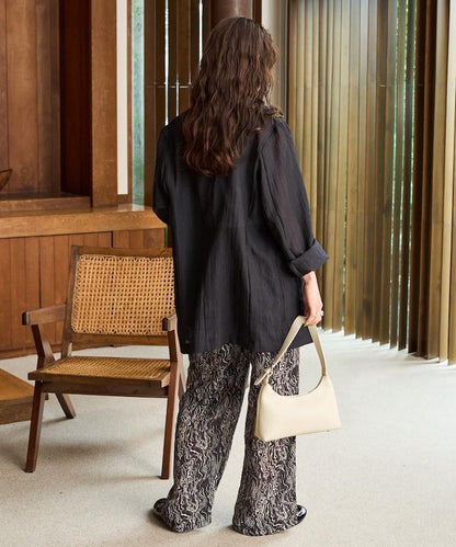 波紋圖案休閒褲