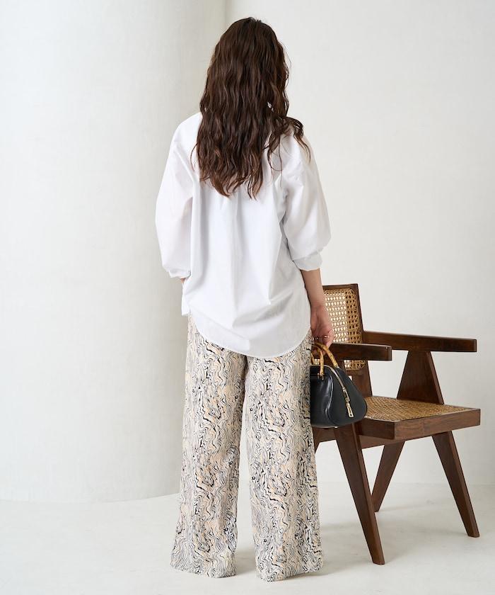 波紋圖案休閒褲