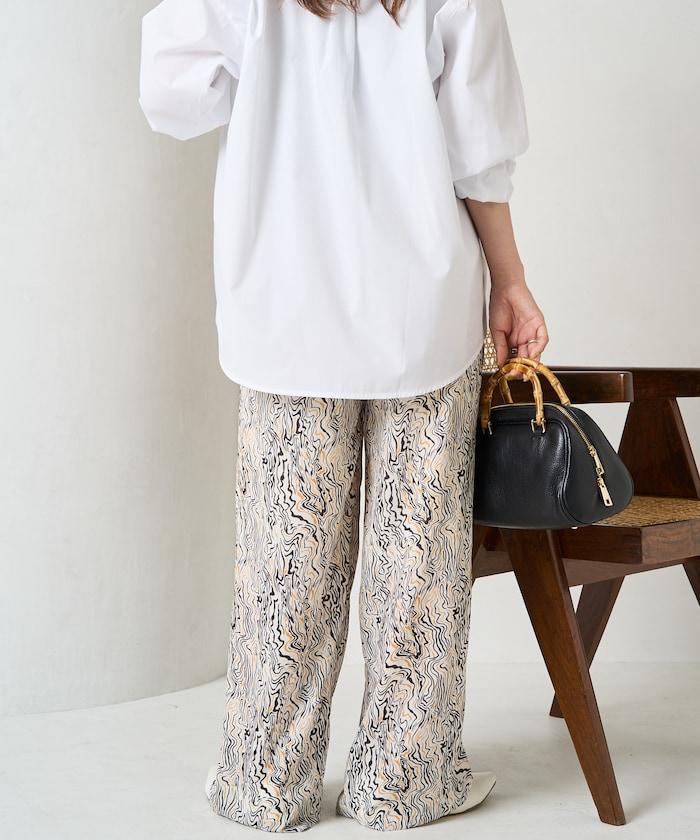 波紋圖案休閒褲