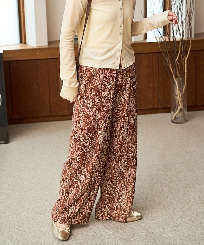 波紋圖案休閒褲