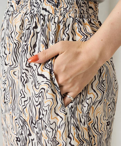 波紋圖案休閒褲