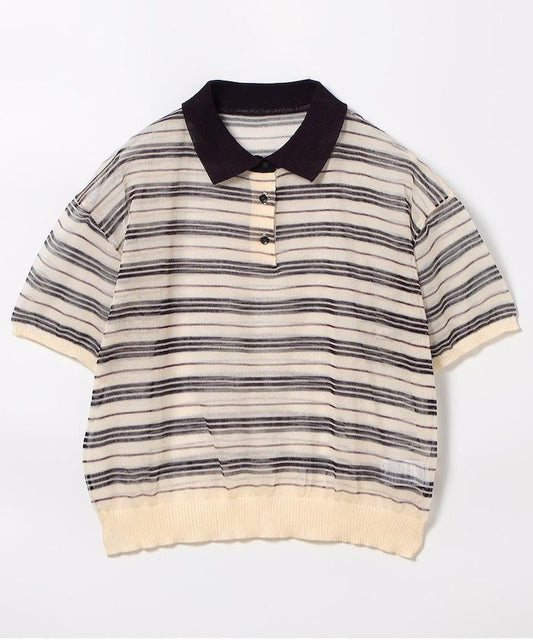 多色條紋透薄夏季polo衫