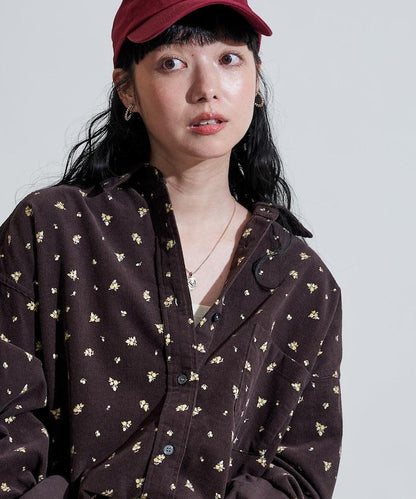 鄉村風格燈花圖案燈花布襯衫＜可搭配套裝＞