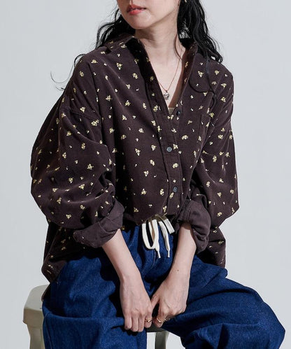 鄉村風格燈花圖案燈花布襯衫＜可搭配套裝＞