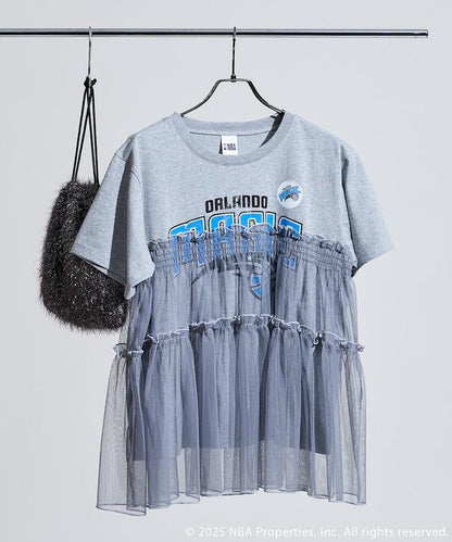 NBA印花蕾絲拼接T恤